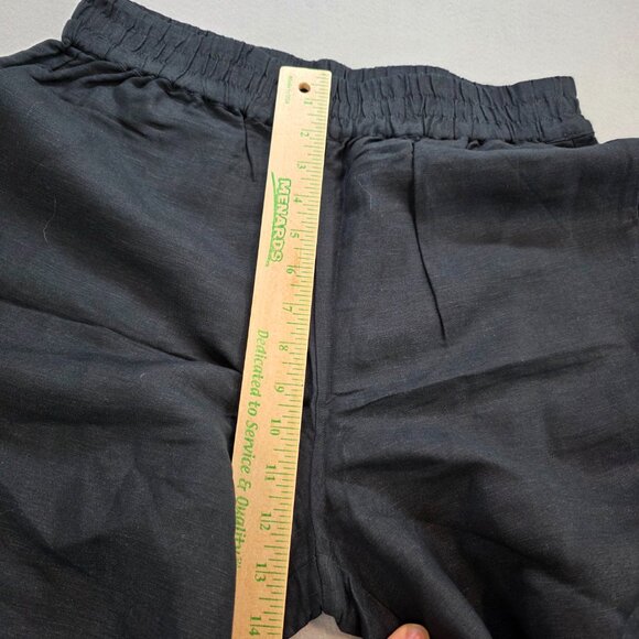 Evereve Sophia Linen Pants Wide Leg High Rise 4-pocket Beachy Boho Black sz Md - Picture 7 of 9